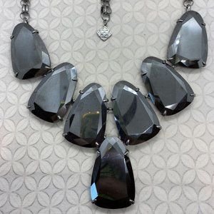 Kendra Scott Harlow Necklace Hematite statement dark grey